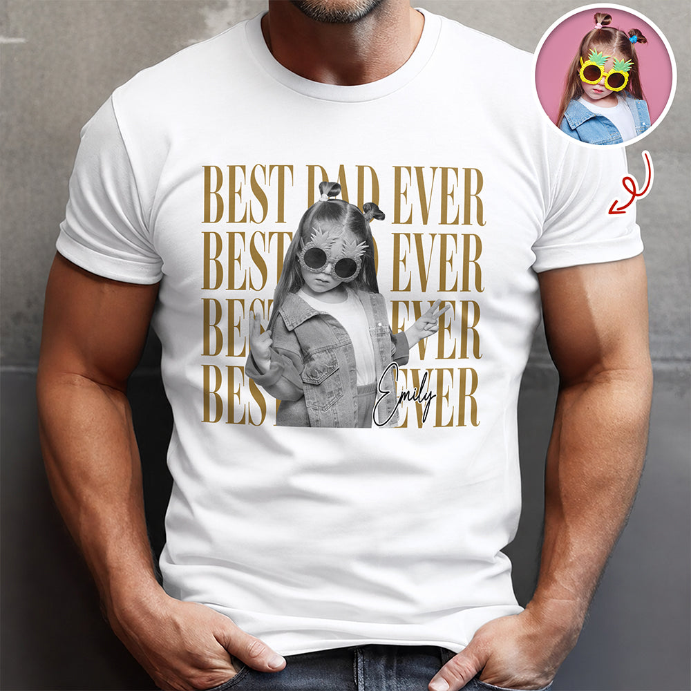 Personalized Vintage Photo Best Dad Mom Ever Bright Shirt HA75 921458
