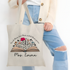 Personalized Name Teacher Appreciation With Flower and Book Tote Bag Gift For Teacher LM32 893739