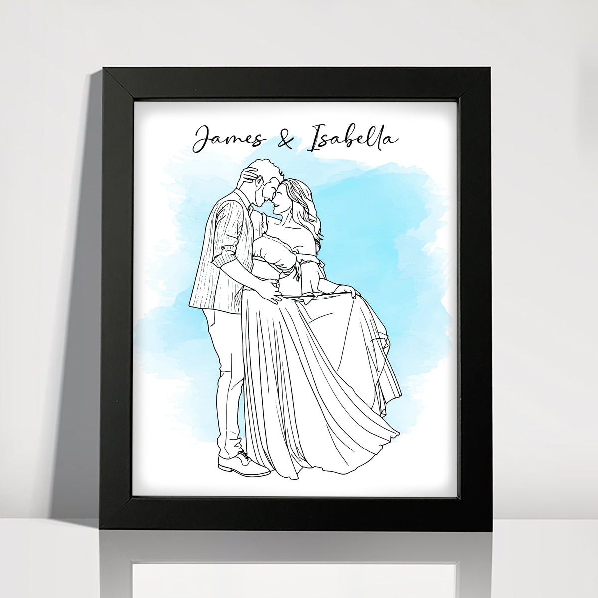 Custom Photo Line Drawing - Personalized Picture Frame Gift For Boyfriend, Girlfriend CH07 899120