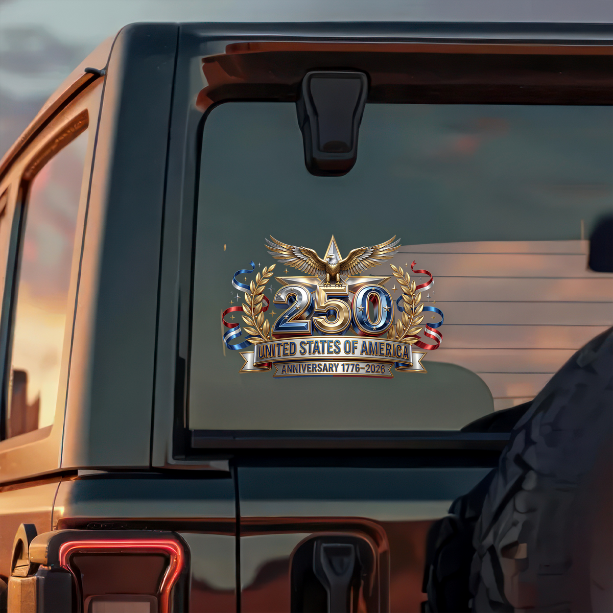 USA 250 Anniversary Eagle 1776-2026 Patriotic Car Window Decal Sticker HA75 898914