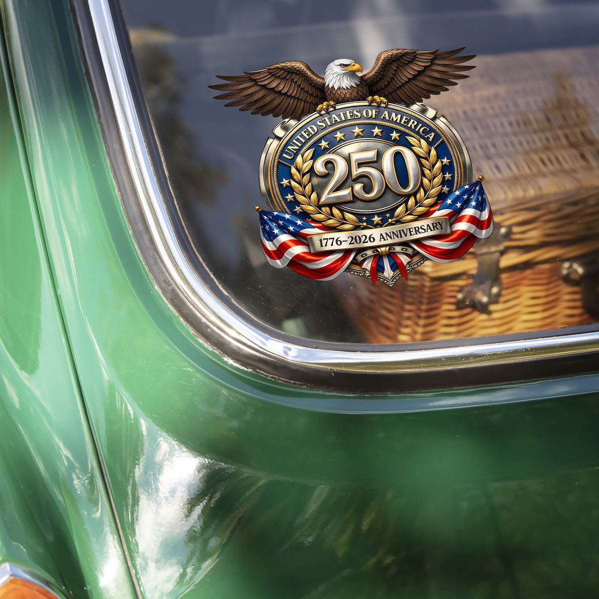 United States of America 1776–2026 Patriotic Eagle Emblem Car Window Decal Sticker CH07 910772