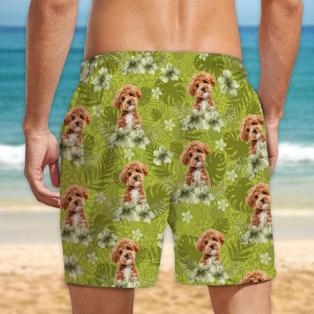 Custom Photo Dog Lovers Summer Tropical Vibe - Personalized Beach Short LM32 893687