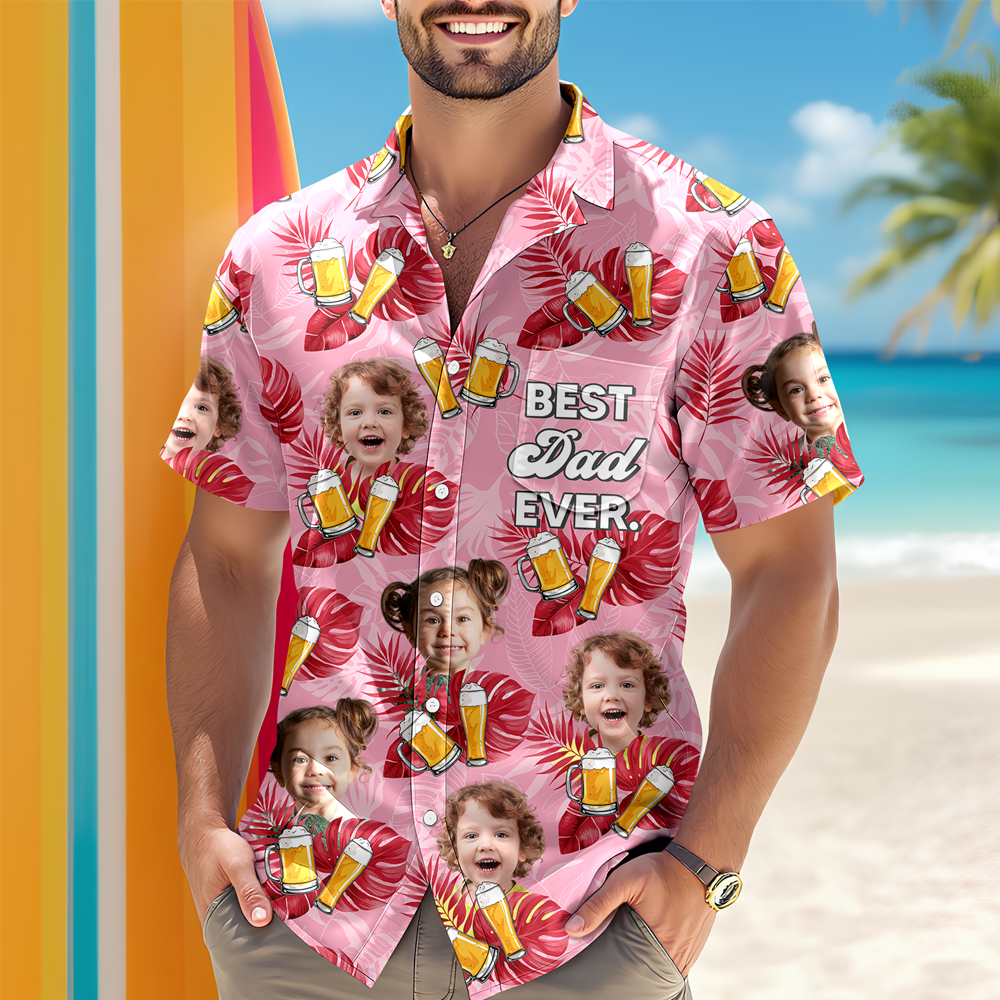 Custom Kid Photo Best Dad Ever Hawaiian Shirt CH07 896062