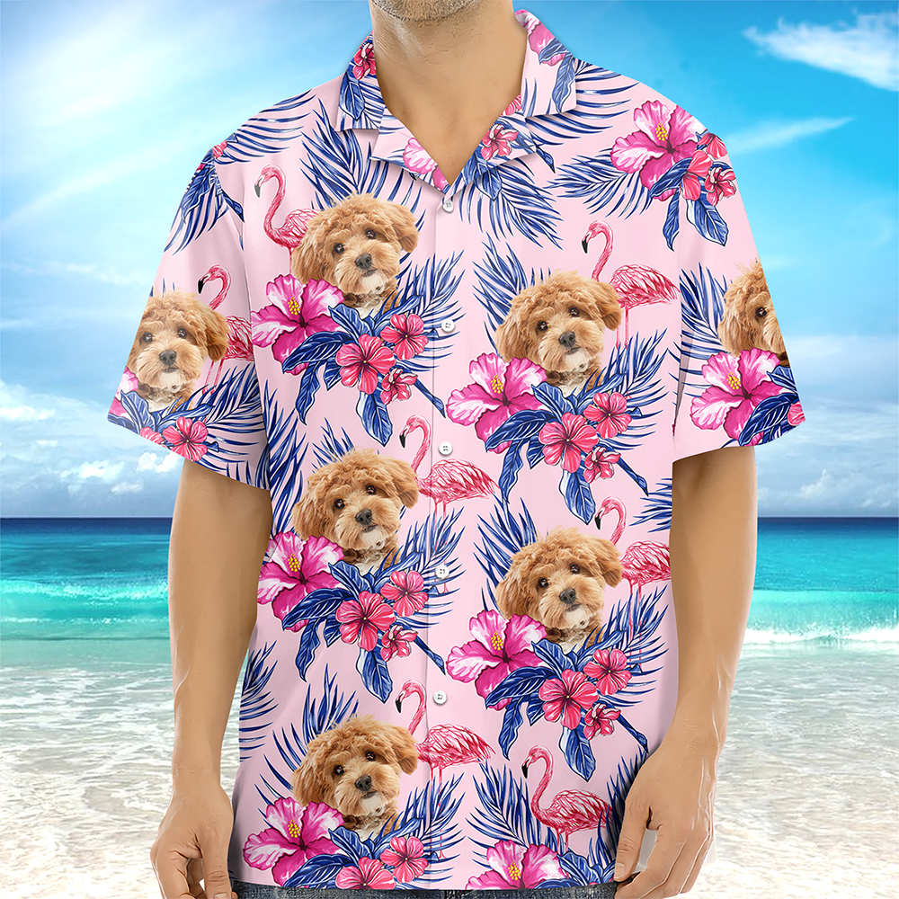 Custom Funny Photo Dog Flamingo Hawaii Shirt HA75 892226