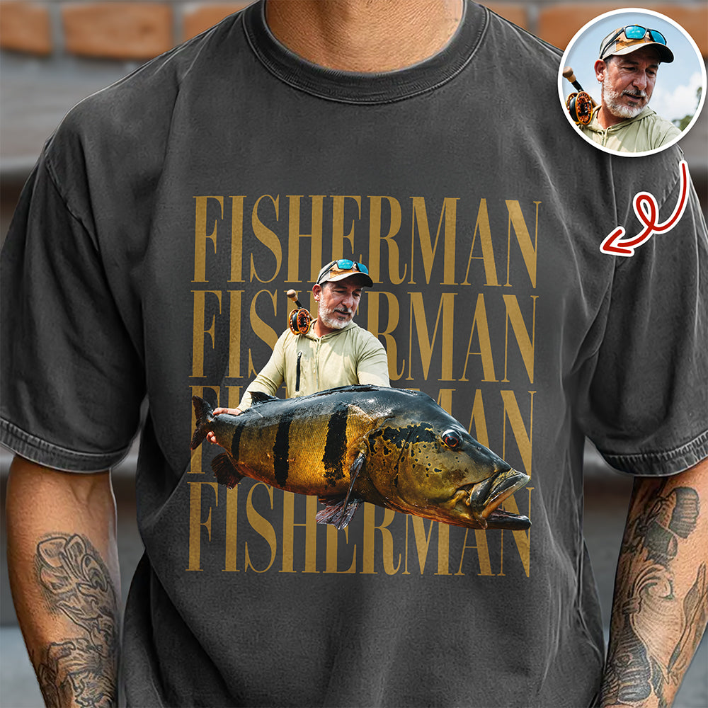 Personalized Vintage Photo Fisherman Comfort Shirt For Fishing Lovers HA75 921700