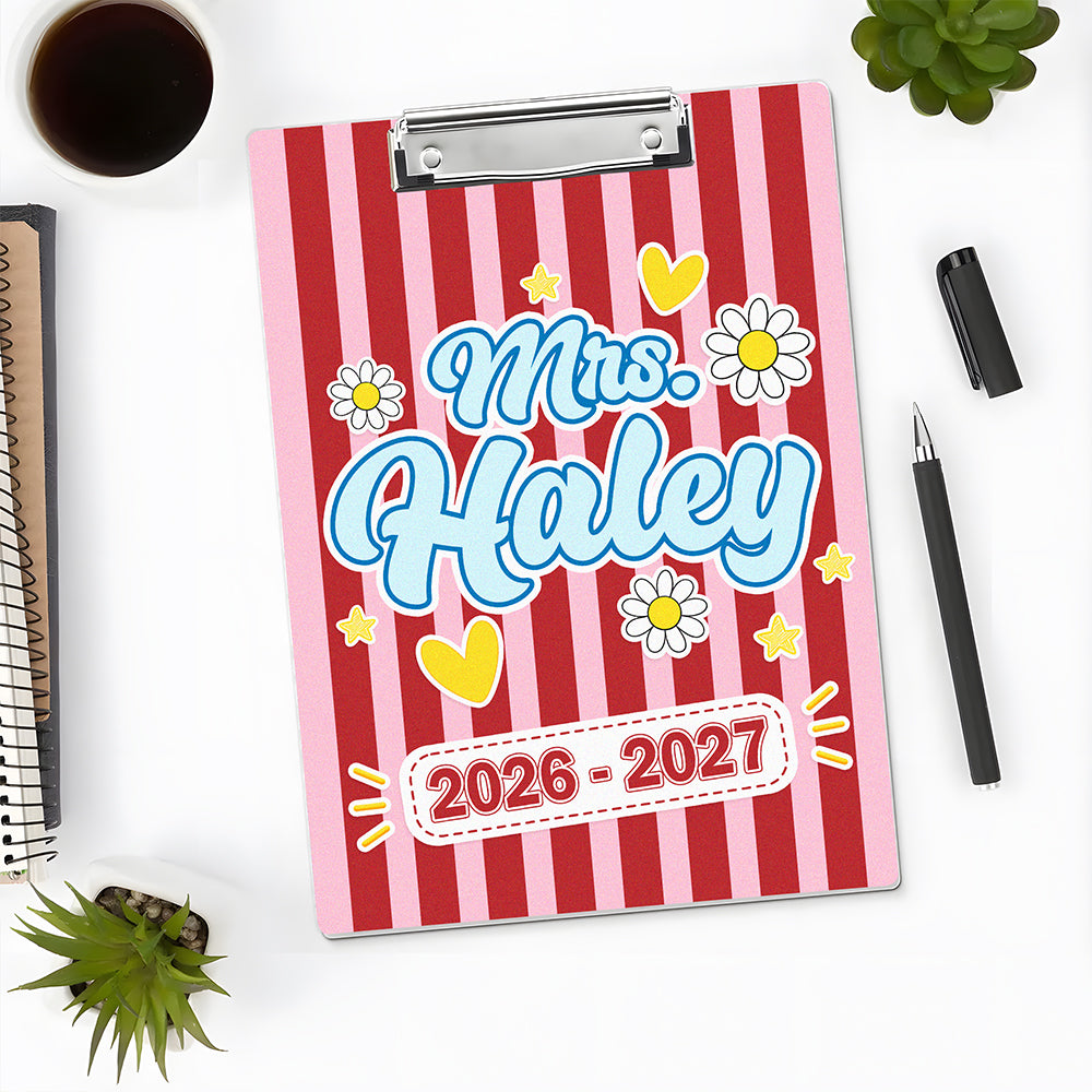 Custom Name Teacher Clipboard, Personalized Back to School Classroom Accessory LM32 669399