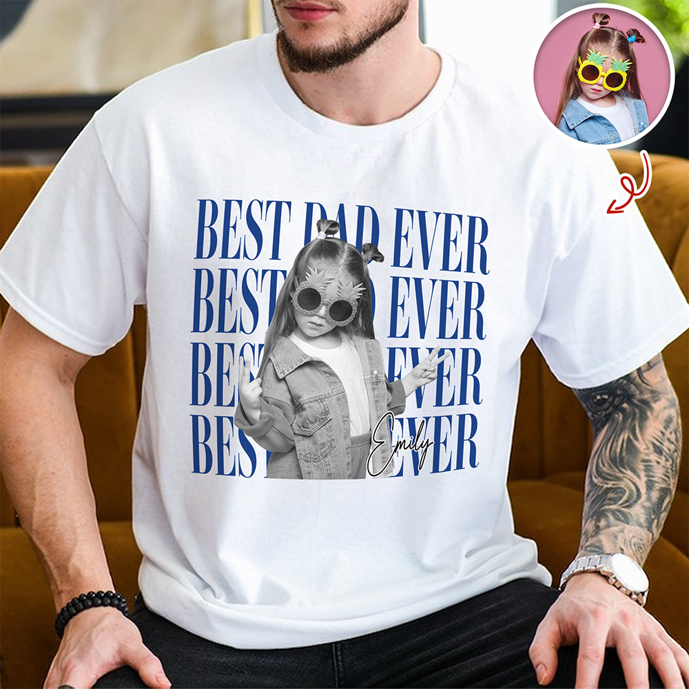 Personalized Vintage Photo Best Dad Mom Ever Bright Shirt HA75 921458