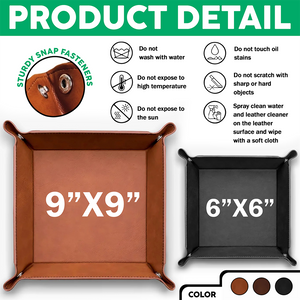 Personalized Name We Can't Wait To Play With Dad Leather Valet Tray LM32 893571