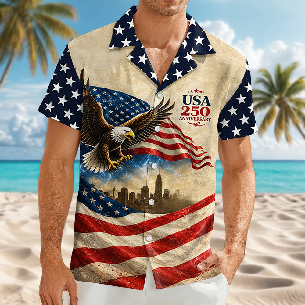USA 250 Anniversary Patriotic Hawaii Shirt HA75 921620