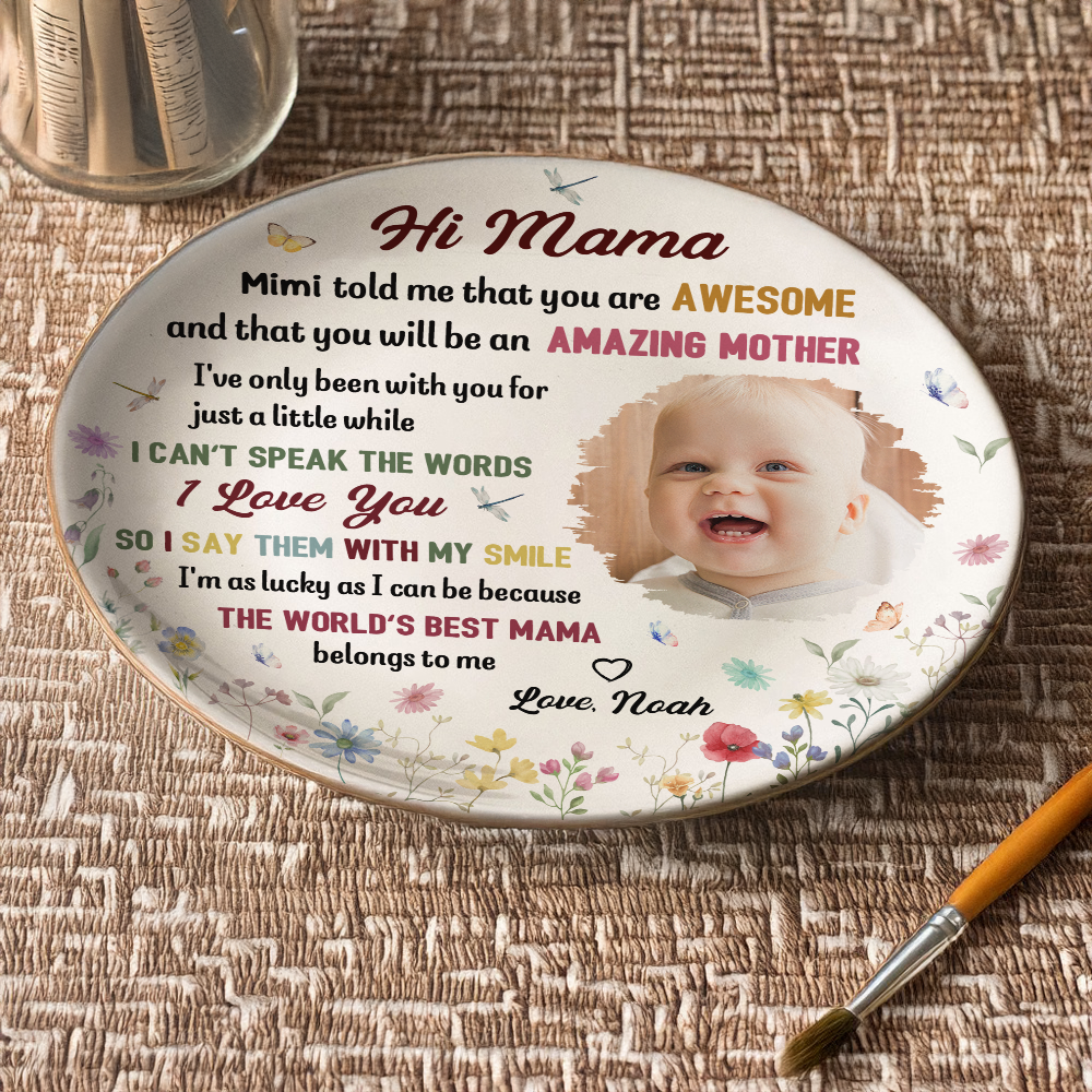 Custom Photo The World's Best Mommy Belongs To Me Home Decor Ceramic Plate LM32 893217