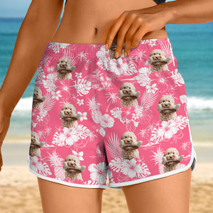 Custom Photo Aloha Hawaiian Dog Women's Beach Short For Summer LM32 893515