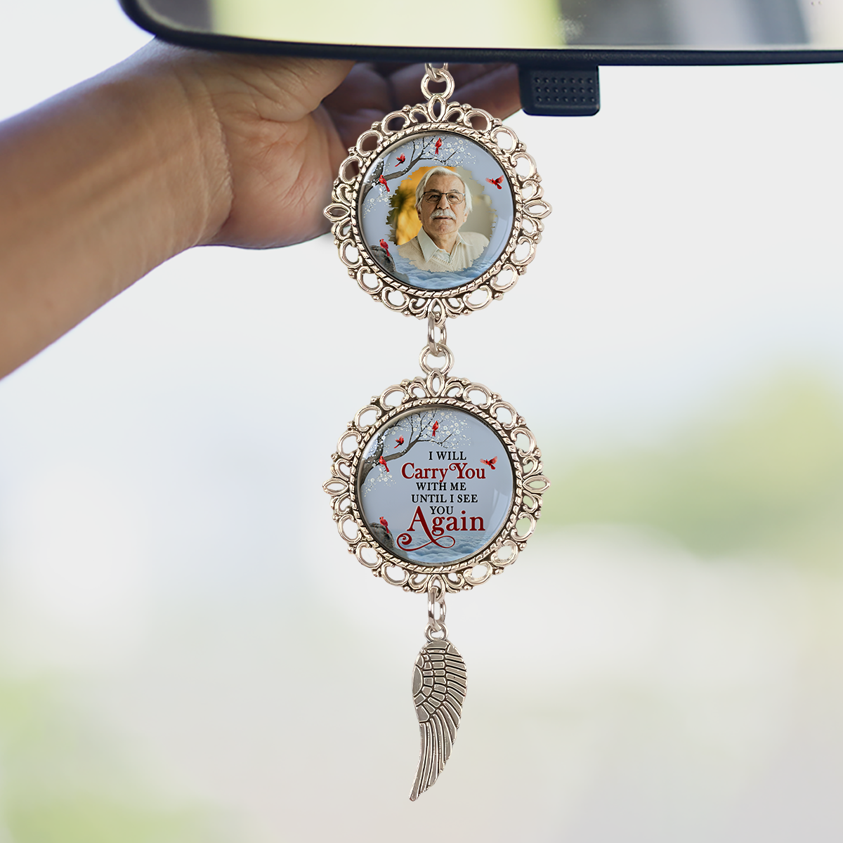 Custom Photo I'll Carry You Car Hanging Ornament With Charm Memorial Gift For Family HA75 891978