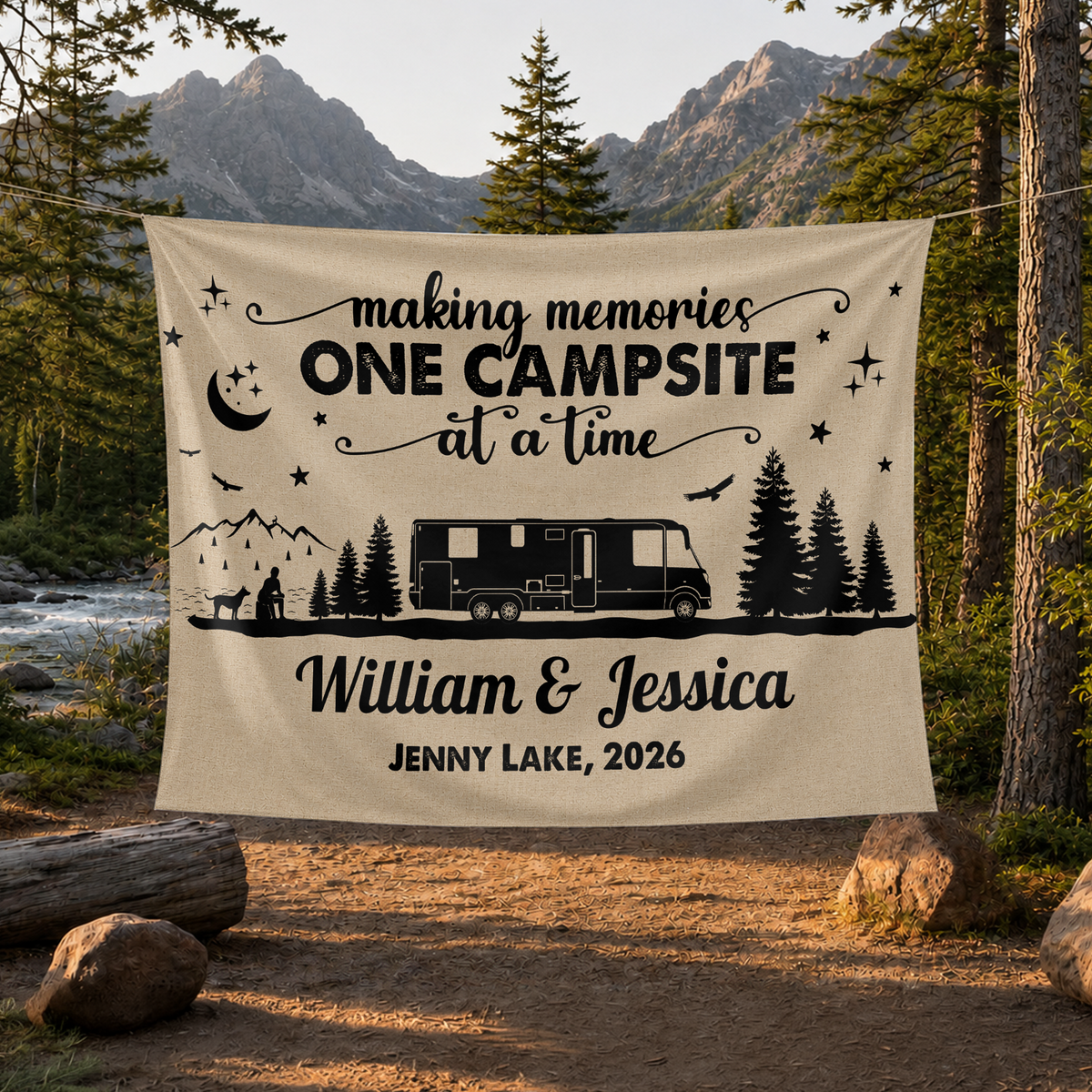 Personalized Welcome To Our Campsite Camping Tapestry HO82 903070