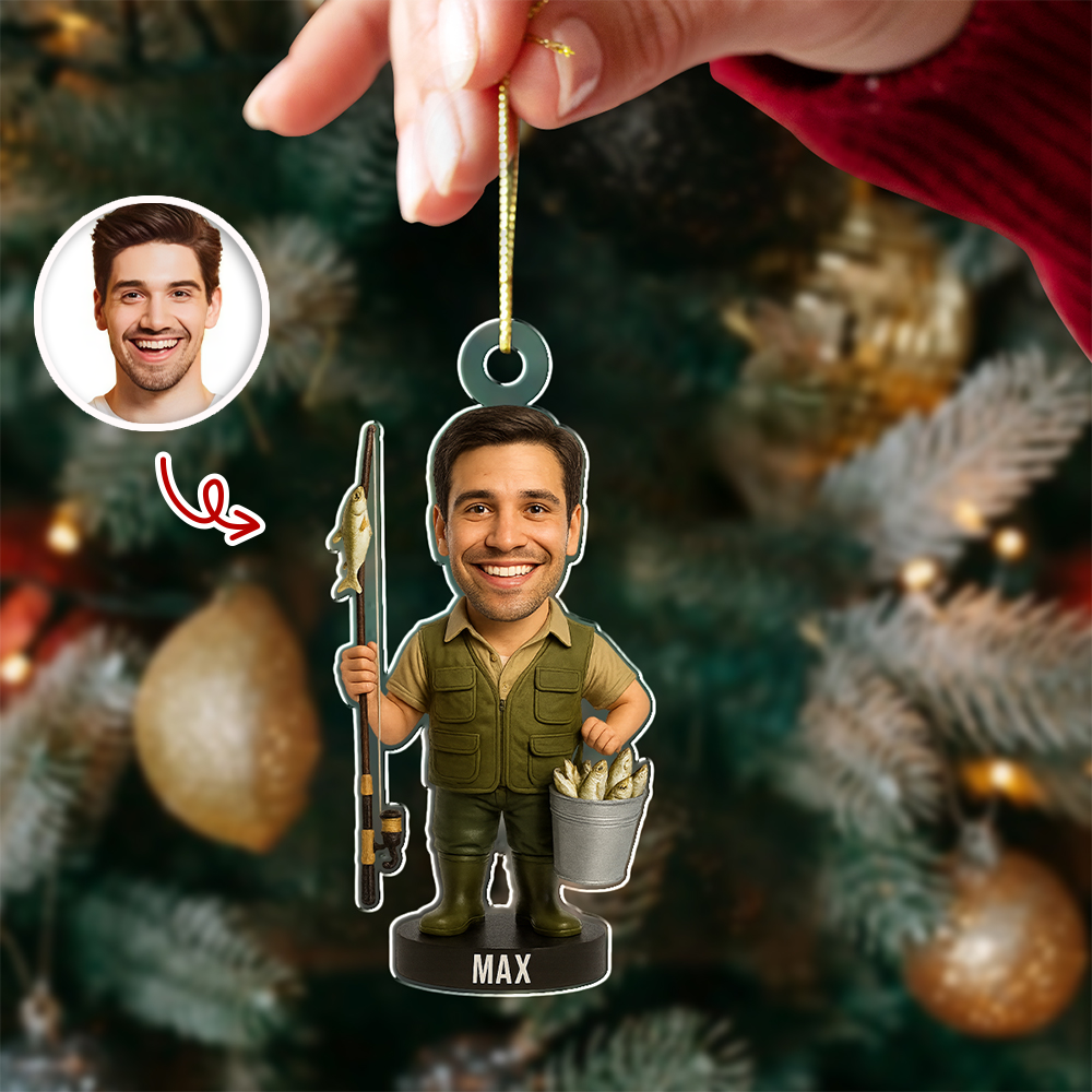 Custom Photo Fishing Acrylic Ornament For Christmas TH10 894919