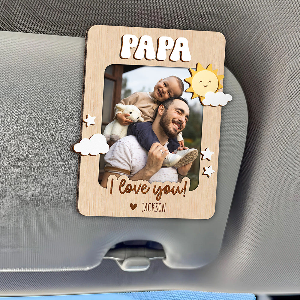 Custom Photo Daddy I Love You Car Visor Father's Day Gift LM32 668959