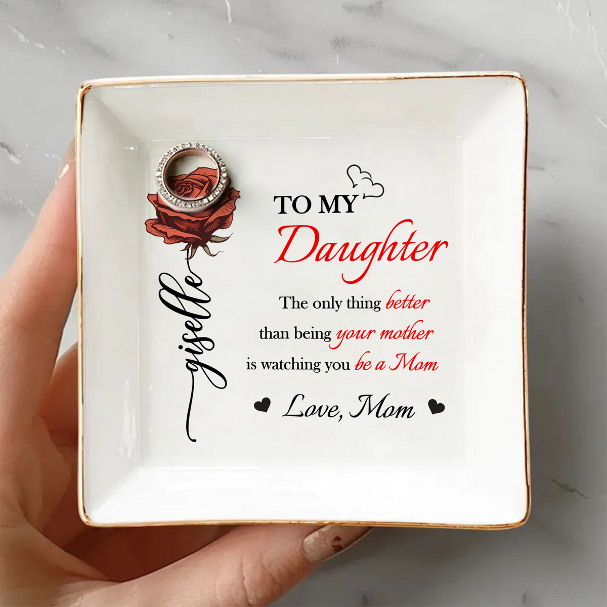 Better Than Being Your Mother is Watching You Be a Mom Personalized Jewelry Dish Gift for Daughter from Mom Ch07 895542