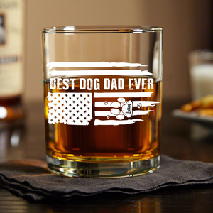 Best Dog Dad Ever American Flag Dog Whiskey Glass For Dog Lovers CH07 895850