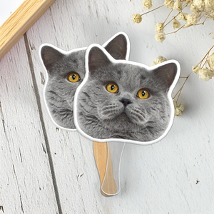 Custom Photo Funny Cat - Big Head Photo Face Fan HA75 892020