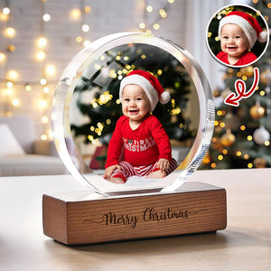 Custom Family Photo Round Acrylic Frame Block Christmas Gift HA75 892940