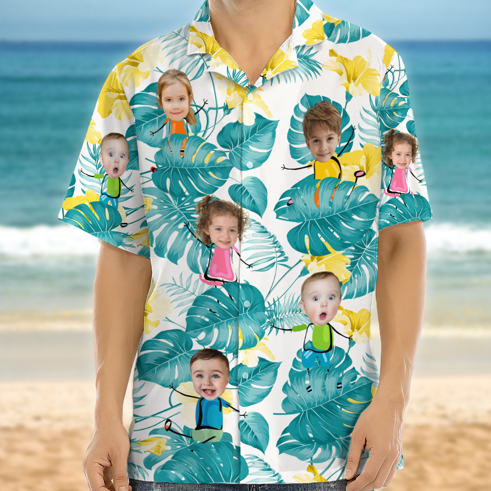 Custom Photo Funny Kids Personalized Hawaii Shirt Family Gift HA75 892048
