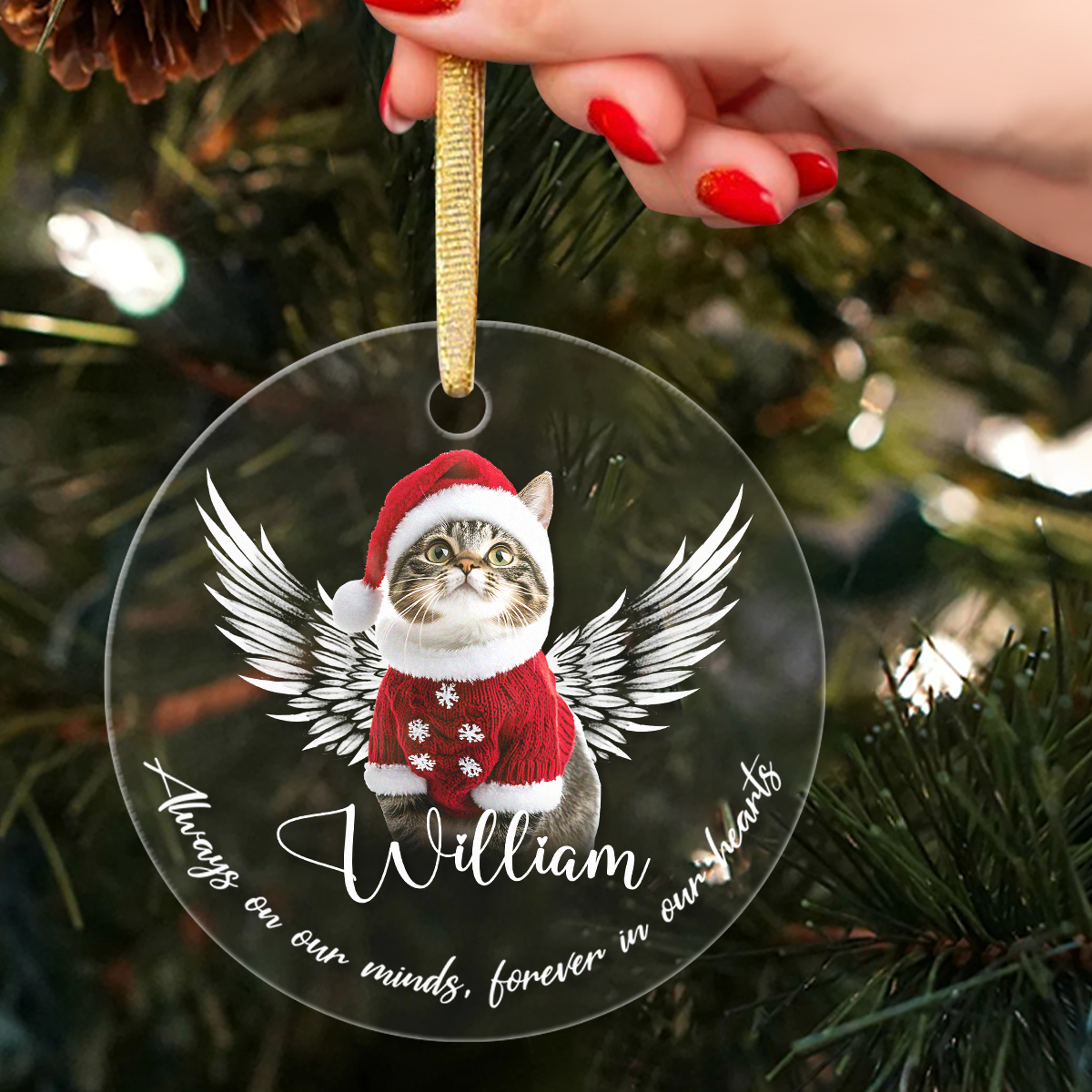 Custom Photo Not A Day Goes By Memorial Cat Acrylic Ornament HA75 897250