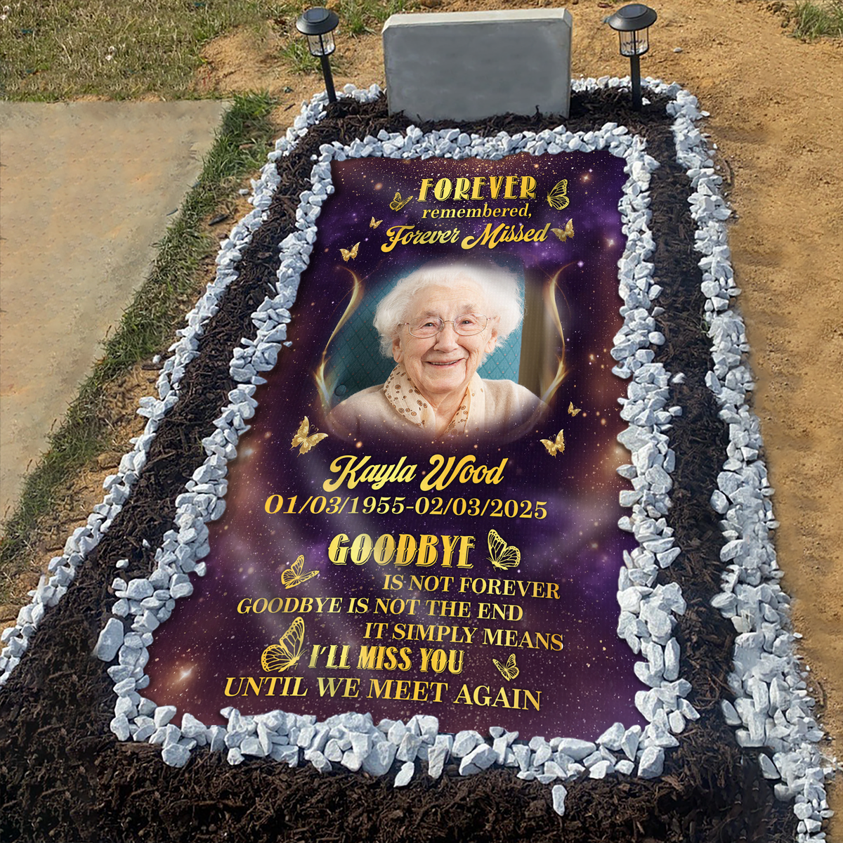 Custom Photo Gone But Never Forgotten Grave Memorial Blanket HA75 892072
