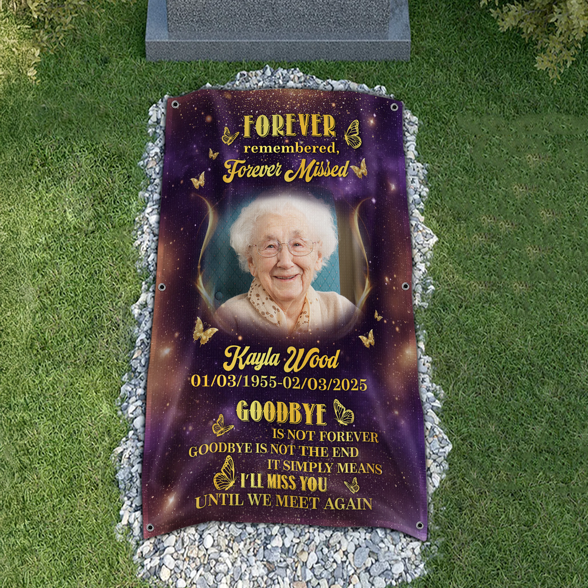Custom Photo Gone But Never Forgotten Grave Memorial Blanket HA75 892072