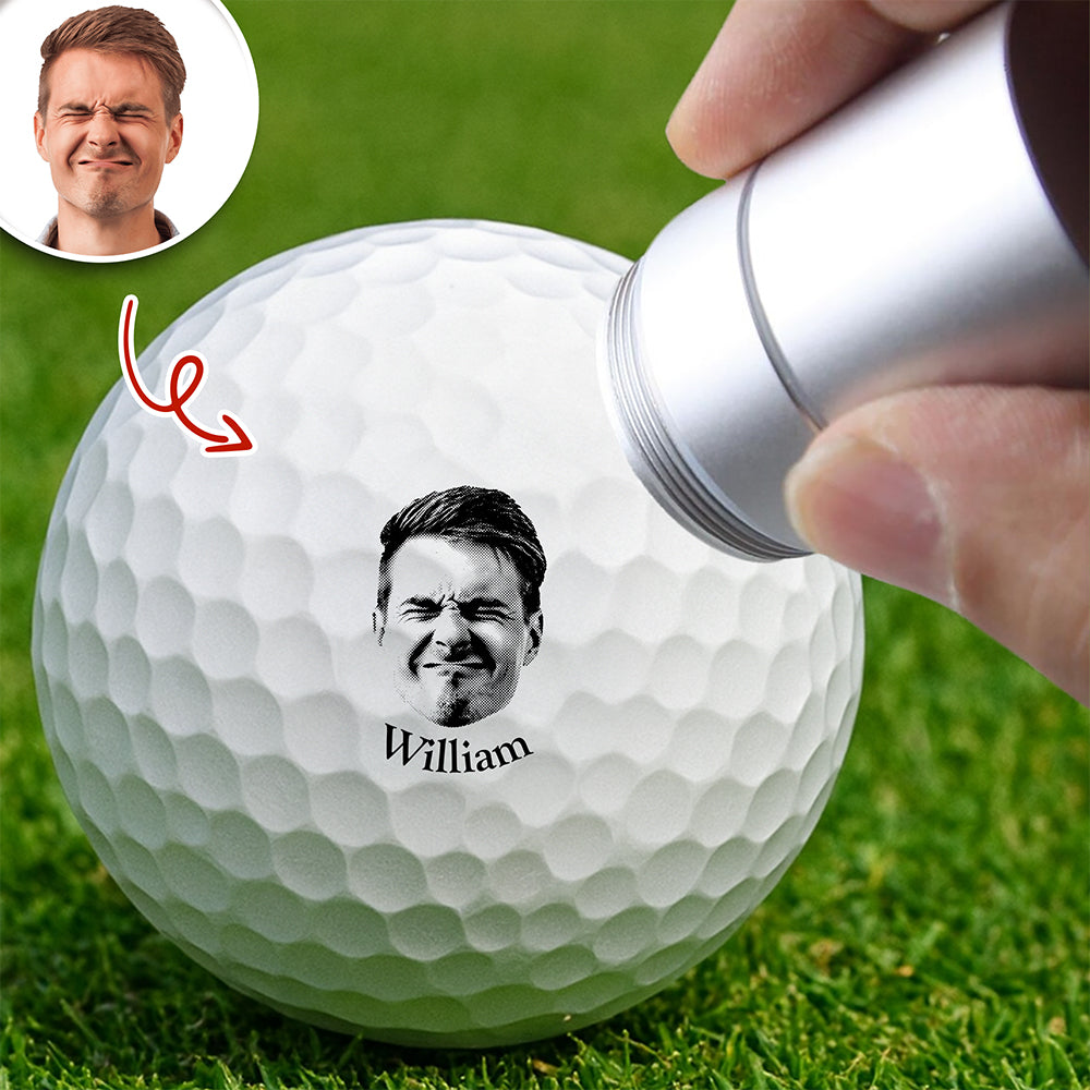 Make Every Swing Unique With Your Face and Name - Personalised Golf Ball Stamp HO82 900618