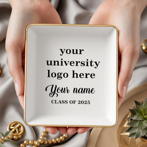 Custom University Logo Class of 2025 Personalized Jewelry Dish Graduation Gift HA75 892268
