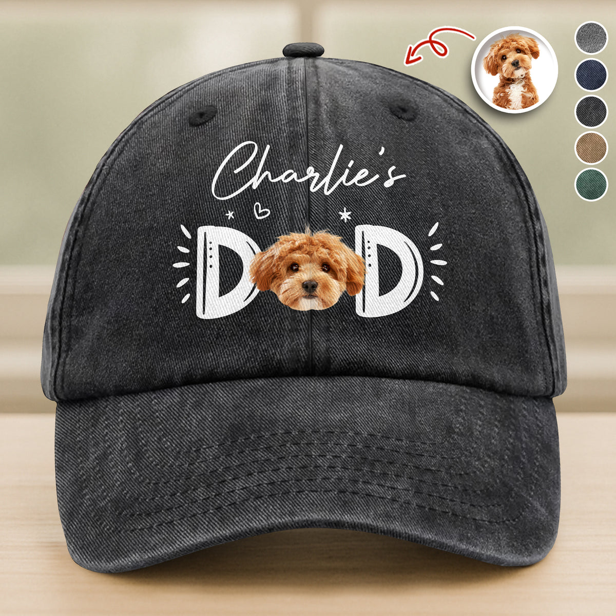Custom Photo Dog Cat - Dog Mom Cat Mom Washed Denim Baseball Cap HA75 897008