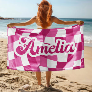 Personalized Vans Checker Pattern In Retro Style Beach Towel HA75 892798