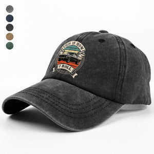 This Is How I Roll - Custom Car Photo Route 66 Vintage Washed Denim Baseball Cap CH07 896426