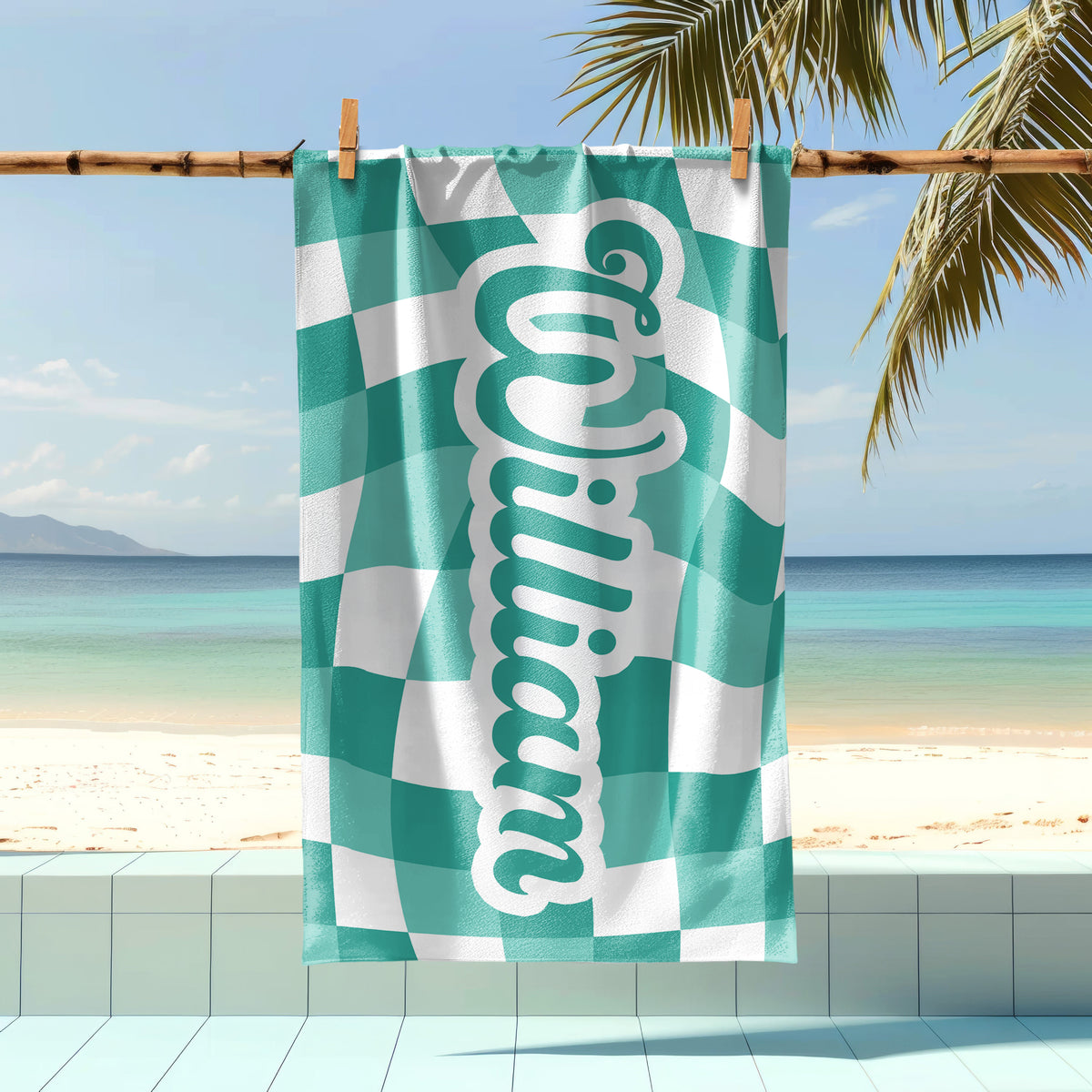 Personalized Vans Checker Pattern In Retro Style Beach Towel HA75 892798