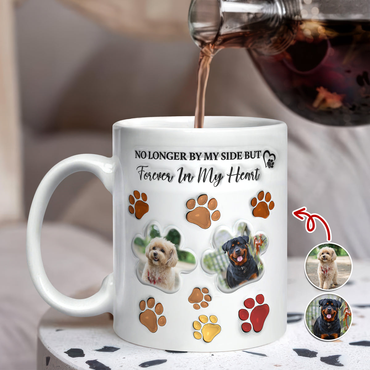 Custom Photo Forever In My Heart Memorial 3D Inflated Effect Printed Mug HA75 897066