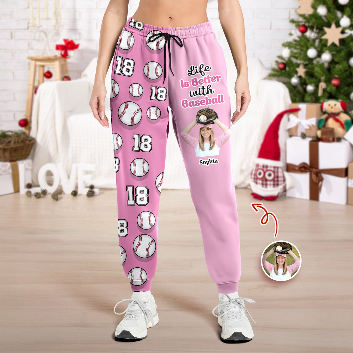 Custom Photo And Name Sport Baseball Jersey Sweatpants HO82 900394