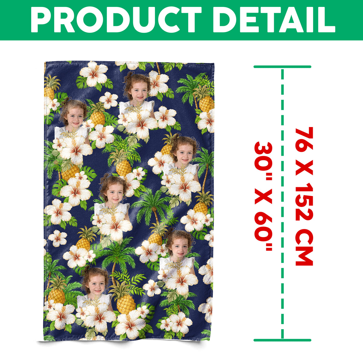 Custom Human Photo Tropical Vibe Family Beach Towel HA75 892646