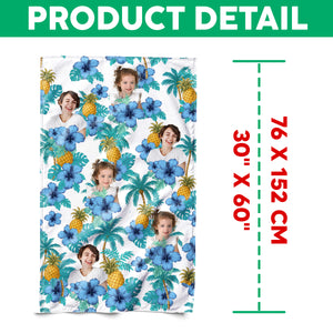 Custom Human Photo Tropical Vibe Family Beach Towel HA75 892646