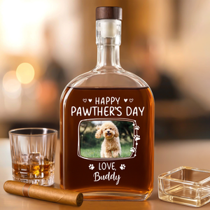 Custom Dog Cat Photo Happy Pawther’s Day Whiskey Bottle HA75 892534