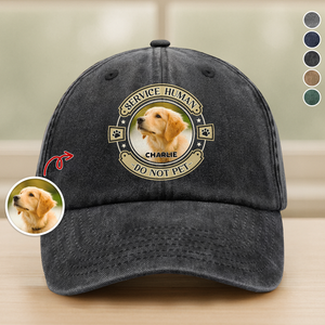 Custom Dog Photo Service Human Washed Denim Baseball Cap For Dog Lovers LM32 895027