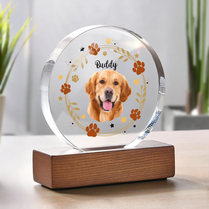 Custom Dog Photo For Dog Lovers Round Acrylic Frame Block HO82 894156