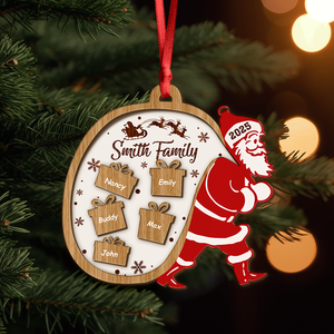 Family With Santa Claus Ornament Personalized Gift For Christmas HO82 894754
