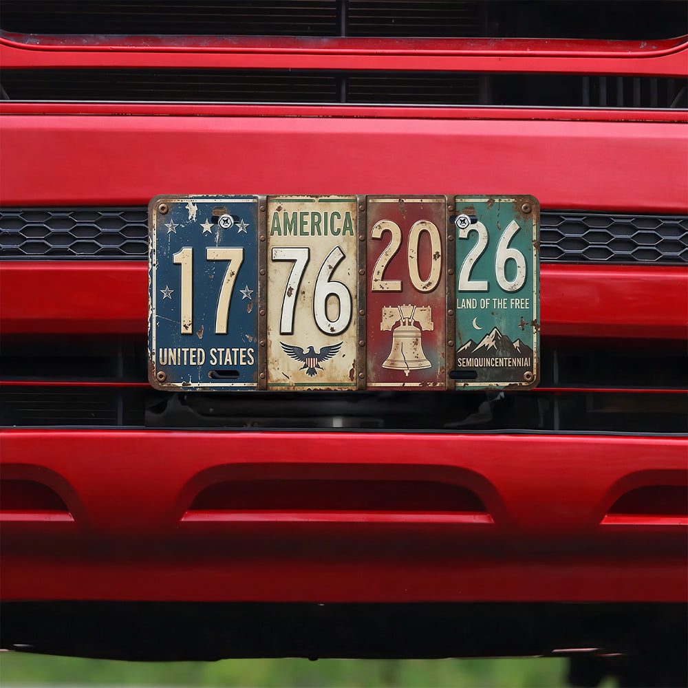 Rustic 250th Anniversary USA Vintage Style License Plate HA75 920542