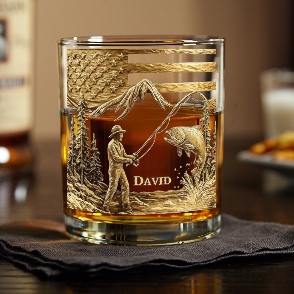 Personalized Whiskey Glass Gift For Fishing Lover CH07 895394