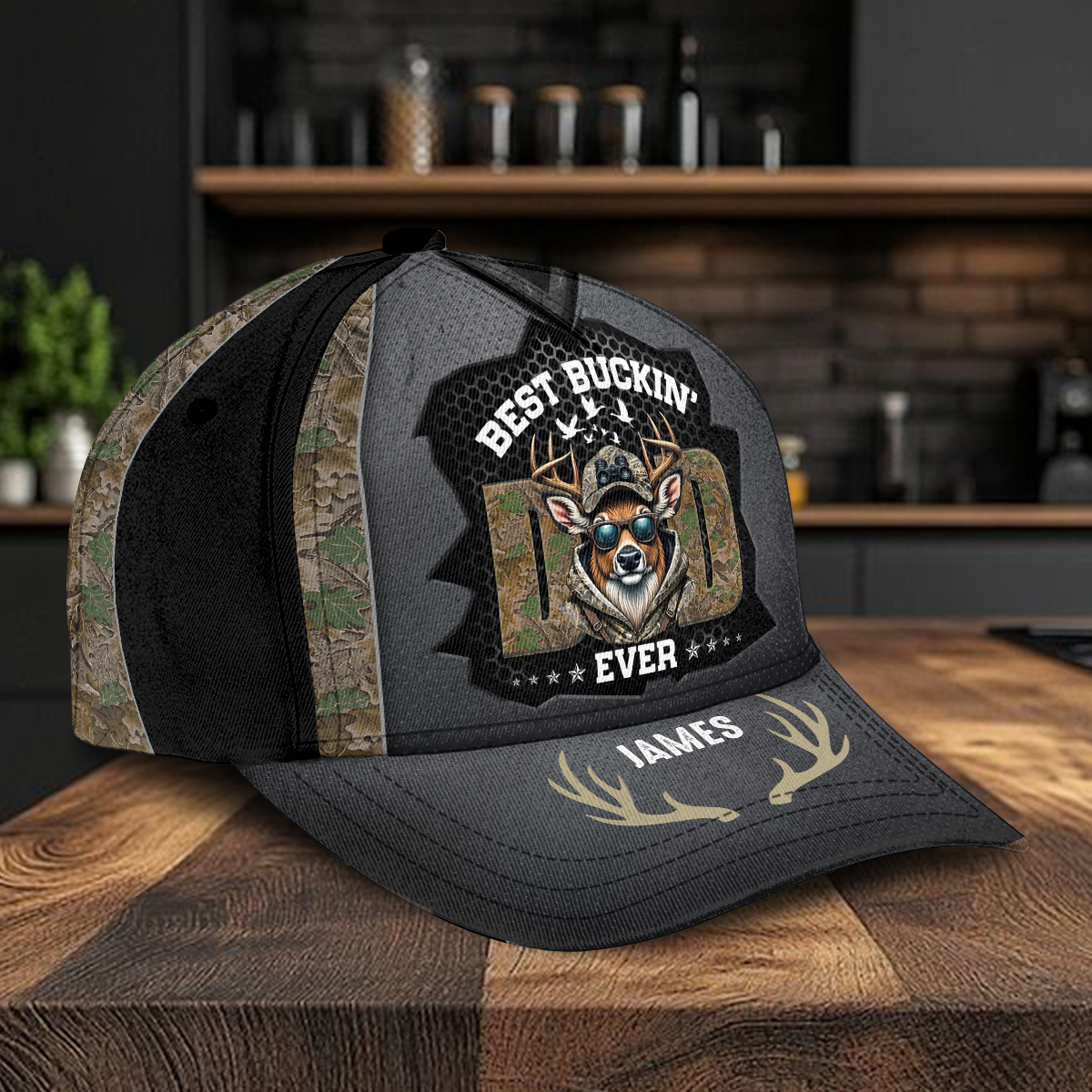 Custom Kids Name Hunter Dad Best Buckin' Dad Classic Cap Personalized Gift For Dad, Father's Day HO82 893900