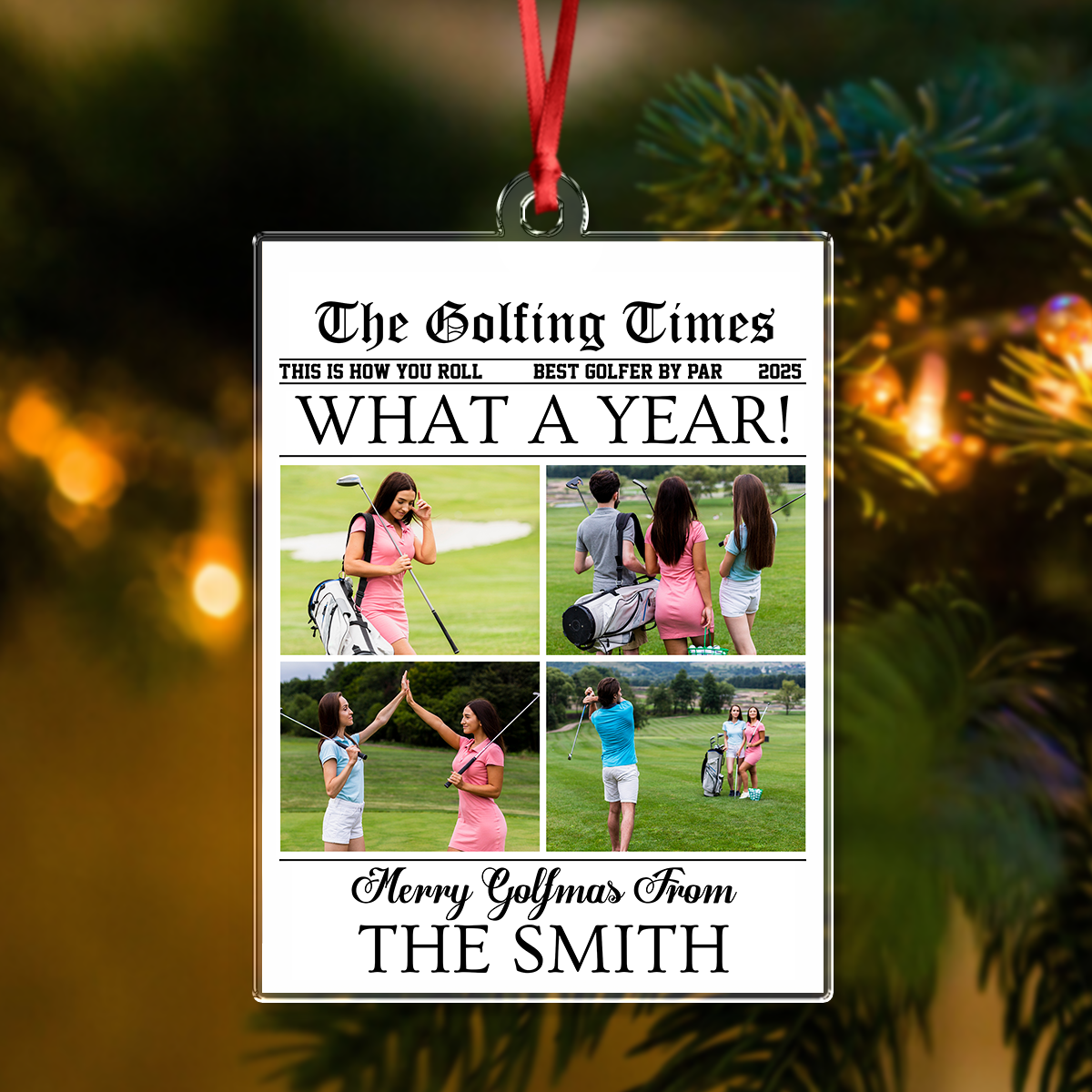 Custom Photo What A Year Acrylic Ornament Christmas Gift For Golf Lovers HO82 894692