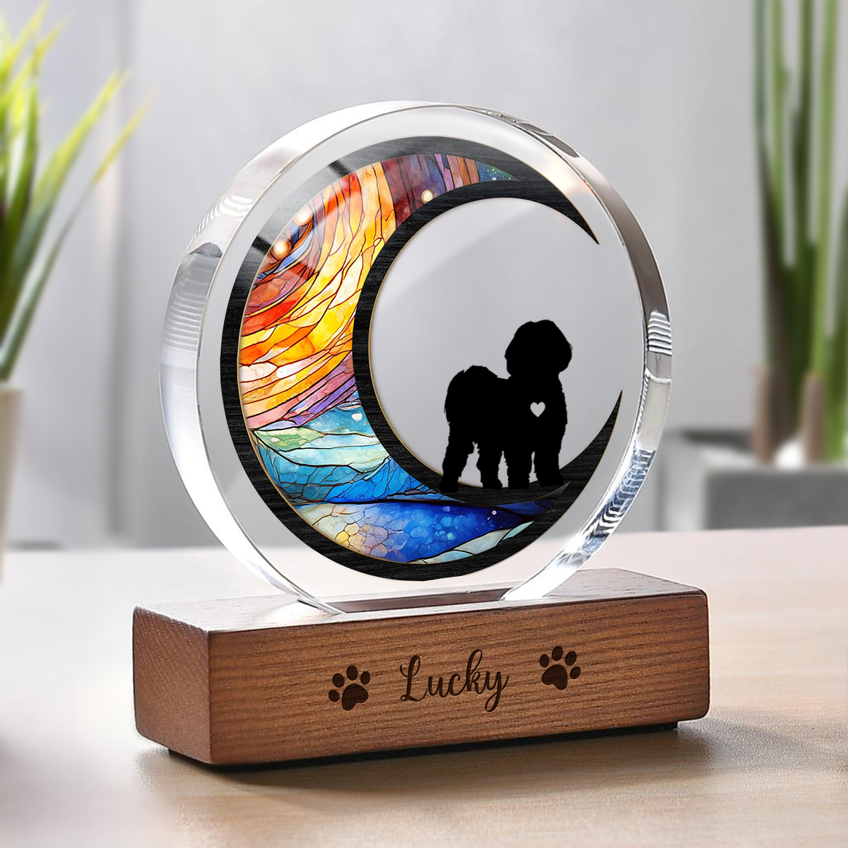 Don’t Cry Because It Is Over Pet Memorial Round Acrylic Frame Block TH10 894071