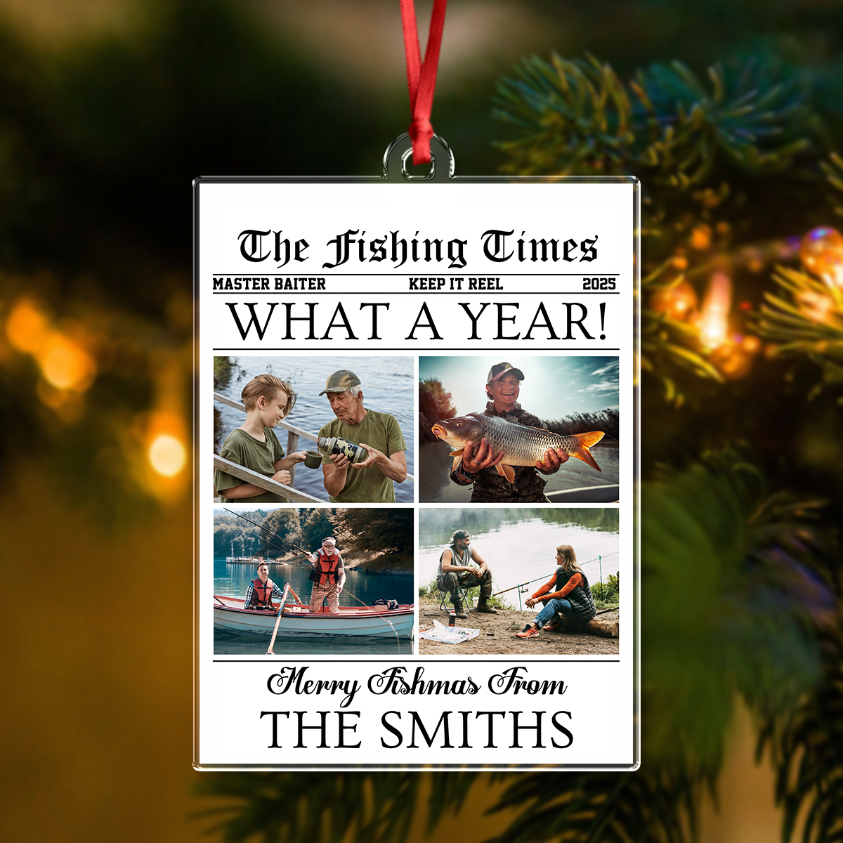 Custom Photo What A Year Acrylic Ornament Christmas Gift For Fishing Lovers HO82 894684