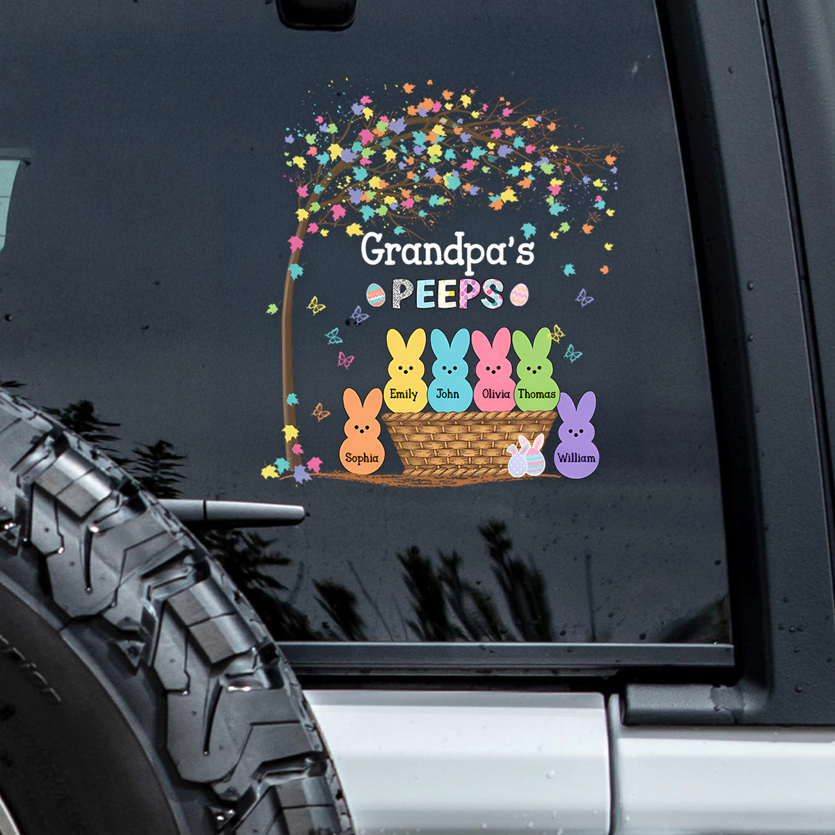 Custom Family Bunny Easter Car Window Decal Sticker Family Gift HA75 920026