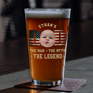 Custom Kid Photo - Dad, The Man The Myth The Legend Dad Beer Glass LM32 893531