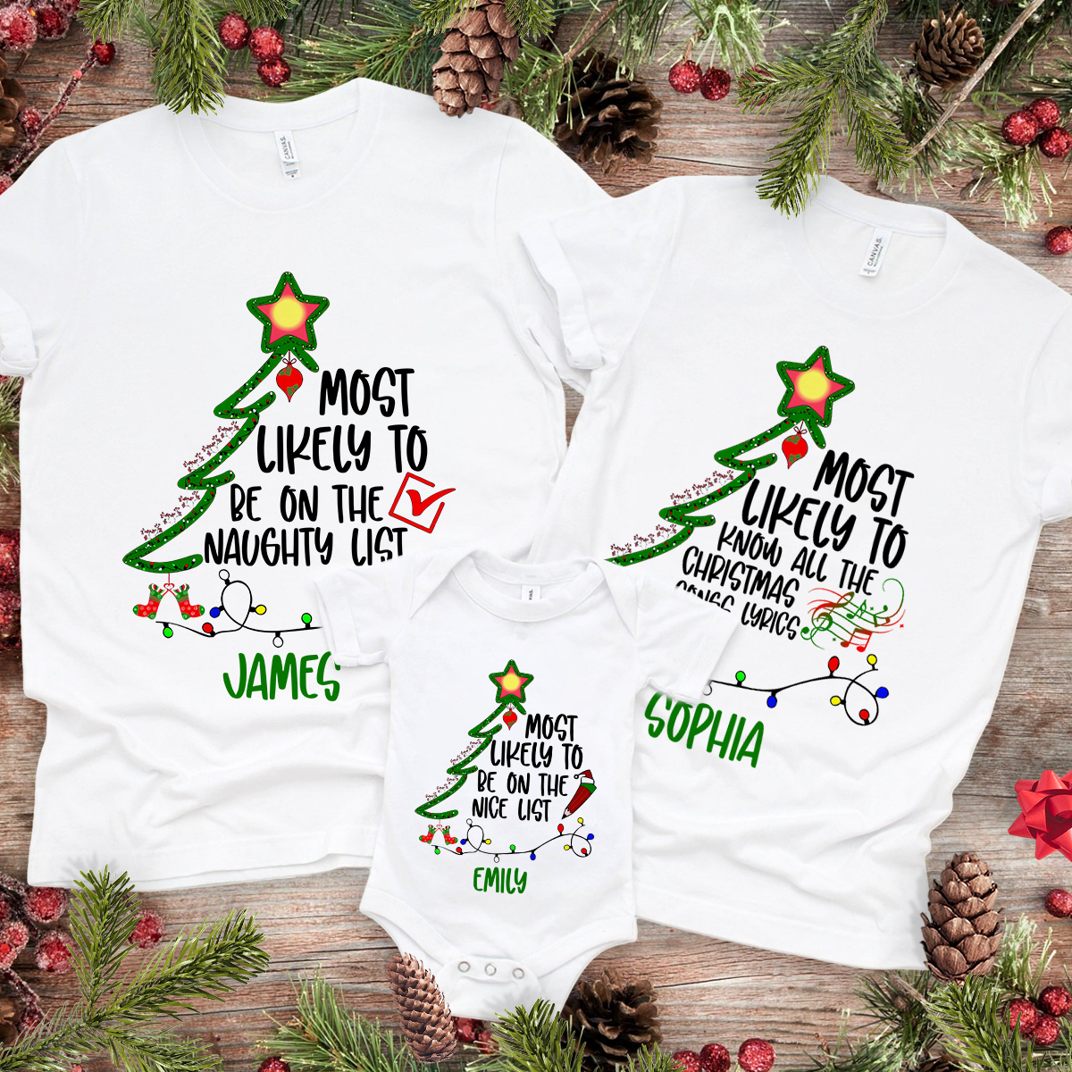 Custom Name Most Likely To Family Christmas Bright Shirt TH10 896007